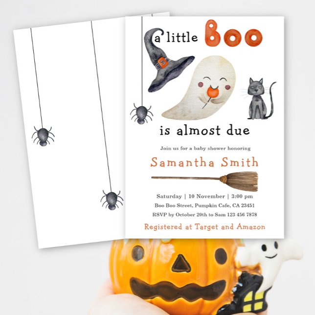 Halloween Ghost Little Boo Baby Shower Invitation (Creator Uploaded)