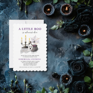Halloween Ghost Little Boo Baby Shower Invitation