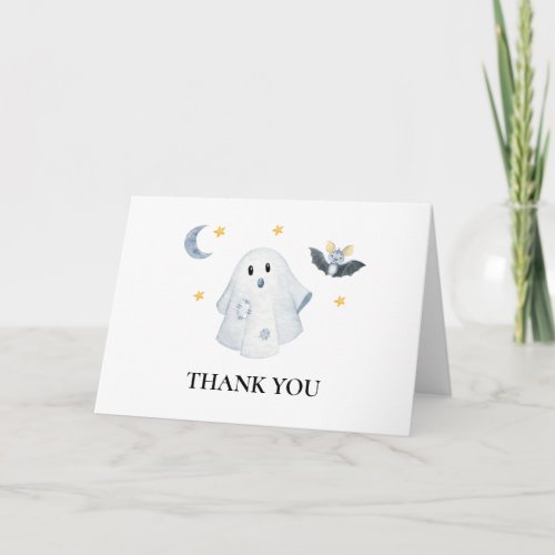 Halloween Ghost Little Boo Baby Shower Thank You Card