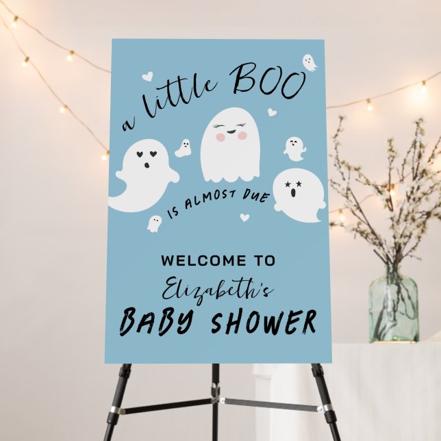 Halloween Ghost Little Boo Boy Baby Shower Welcome Foam Board (In Situ (Stand))