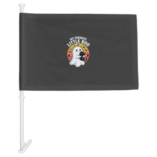 Halloween Ghost Little Boo Cat Car Flag