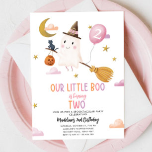 Halloween Ghost Little Boo Spooktacular Birthday Invitation
