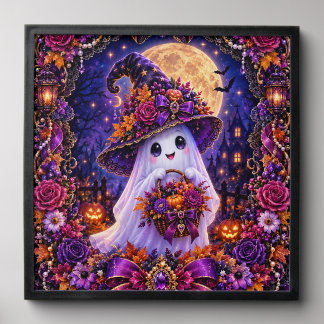 Halloween Ghost – Magical Haunted Night Wall Art Peel And Stick Photo Tile