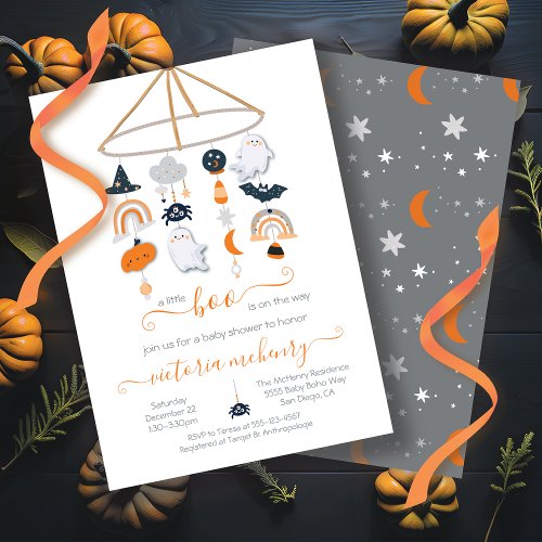 Halloween Ghost Mobile Baby Shower Invitation