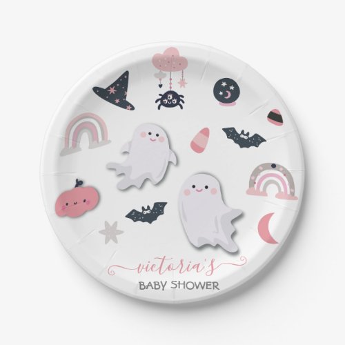 Halloween Ghost Mobile Girl Shower Paper Plate