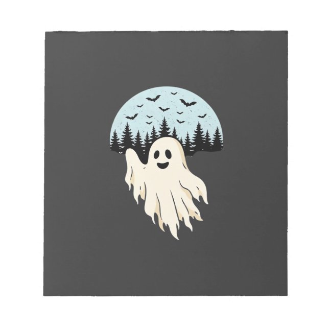 Halloween Ghost Moon Forest Design_1 Notepad (Front)