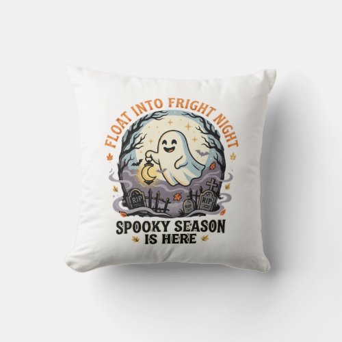 Halloween Ghost Moon Parade Throw Pillow