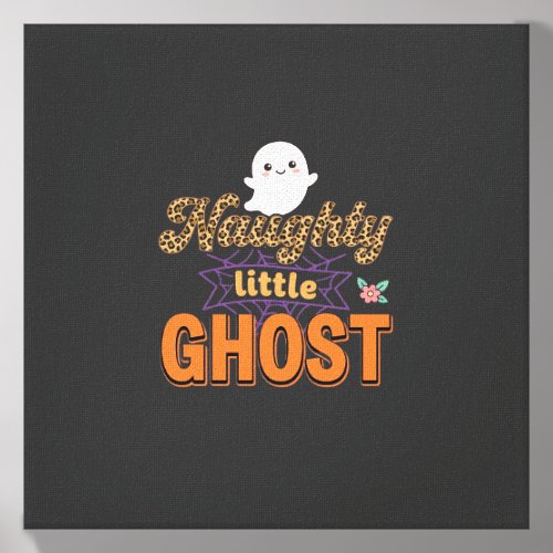 Halloween Ghost Naughty Little Ghost Design Canvas Photo Tile