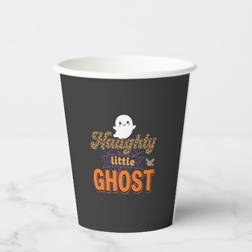 Halloween Ghost Naughty Little Ghost Design Paper Cups