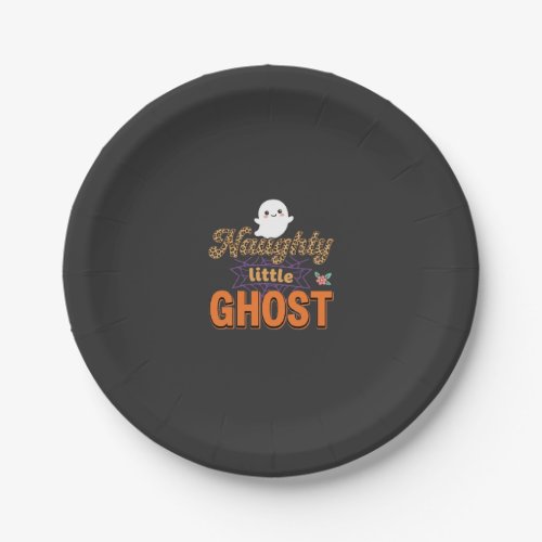 Halloween Ghost Naughty Little Ghost Design Paper Plates