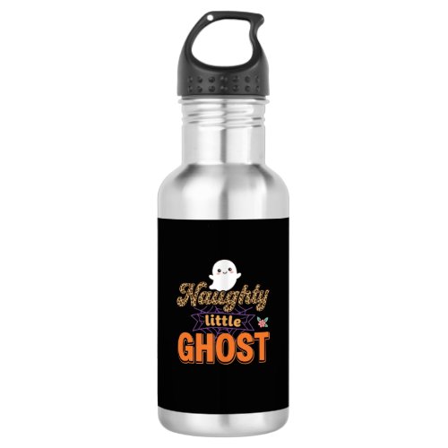 Halloween Ghost Naughty Little Ghost Design Stainless Steel Water Bottle
