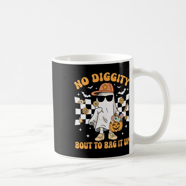 Halloween Ghost No Diggity Bout To Bag It Up Toddl Coffee Mug (Right)