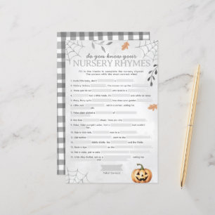 Halloween Ghost Nursery Rhyme Baby Shower Game