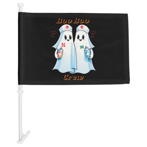 Halloween Ghost Nurses Car Flag