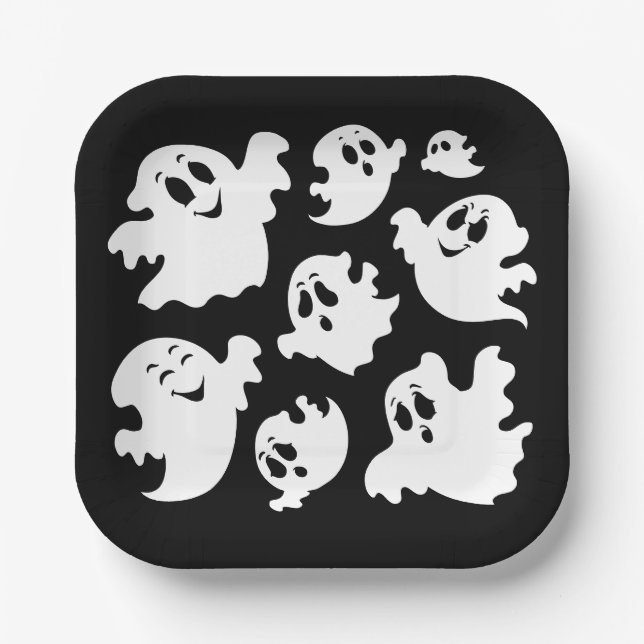 Halloween Ghost  Paper Plates (Front)
