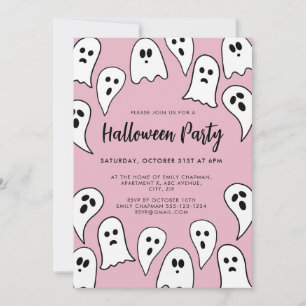 Halloween Ghost Party pink  Invitation