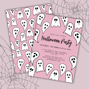 Halloween Ghost Party pink  Invitation
