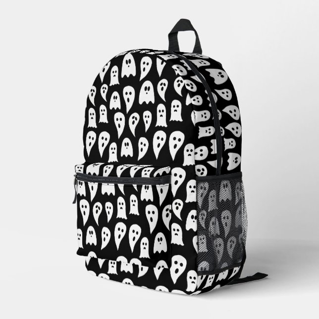Halloween Ghost pattern Printed Backpack (Back Corner Right)