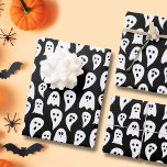 Halloween Ghost pattern Wrapping Paper Sheets<br><div class="desc">Spooky Halloween ghost pattern black and white wrapping paper sheets.  Matching items available.  Original art from artists own illustrations. Please use the message me button below for help with further customization and special requests.  © Zoe Chapman Design</div>