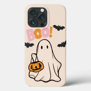 halloween ghost pink and orange design iPhone 13 pro case