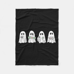 Halloween Ghost Playing Mahjong Soky Season Game D Fleece Blanket