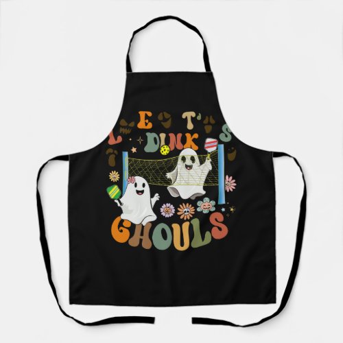 Halloween Ghost Playing Pickleball Costume Lets D Apron