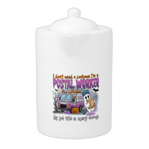 Halloween Ghost,Postal Worker Teapot