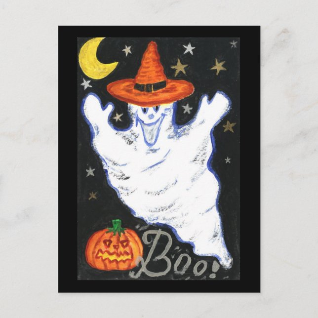 Halloween Ghost Postcard (Front)