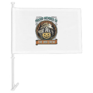 Halloween Ghost Proud Member Boo Crew Vintage Funn Car Flag