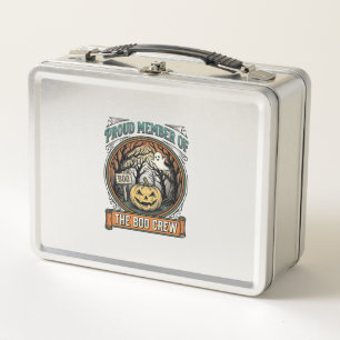 Halloween Ghost Proud Member Boo Crew Vintage Funn Metal Lunch Box