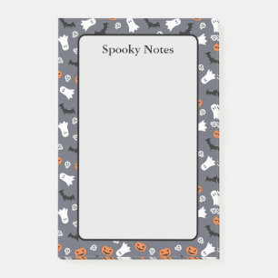 Halloween Ghost Pumpkin Bat Gray Sticky Post-it Notes
