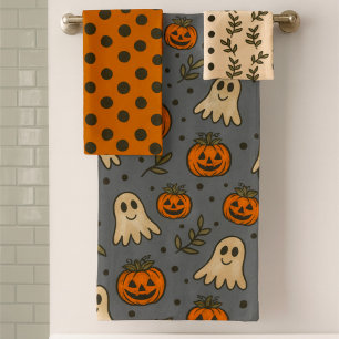Halloween Ghost Pumpkin Bath Set
