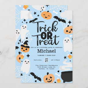 Halloween Ghost Pumpkin Birthday Party Invitation