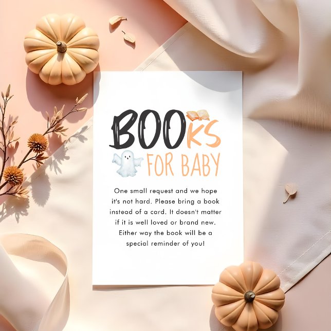 Halloween Ghost & Pumpkin 🎃 Books for Baby Enclosure Card (Creator Uploaded)