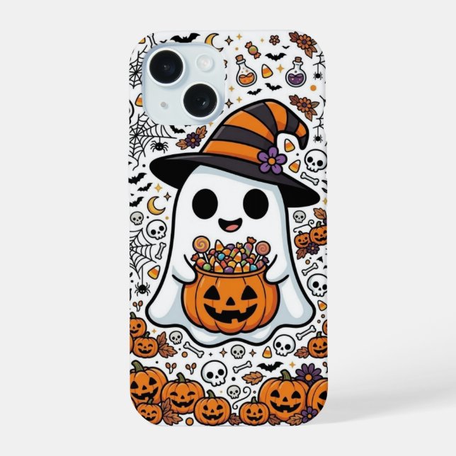 Halloween Ghost Pumpkin Candy Pattern Witch  Iphone Case (Back)