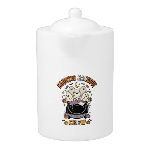 Halloween Ghost Pumpkin Crew Teapot