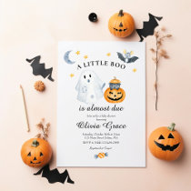 Halloween Ghost Pumpkin Little Boo Baby Shower Inv Invitation