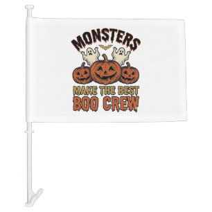 Halloween Ghost Pumpkin Vintage Engraving Funny Te Car Flag
