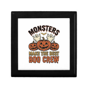 Halloween Ghost Pumpkin Vintage Engraving Funny Te Gift Box
