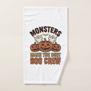 Halloween Ghost Pumpkin Vintage Engraving Funny Te Hand Towel