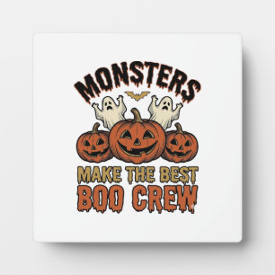 Halloween Ghost Pumpkin Vintage Engraving Funny Te Plaque