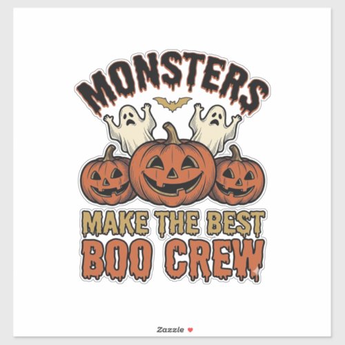 Halloween Ghost Pumpkin Vintage Engraving Funny Te Sticker