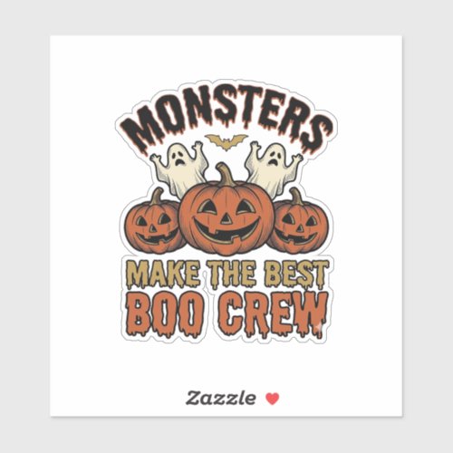 Halloween Ghost Pumpkin Vintage Engraving Funny Te Sticker