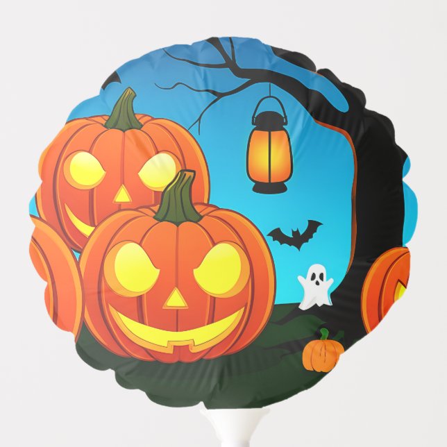 Halloween Ghost, Pumpkins, Bats Balloon (Front)