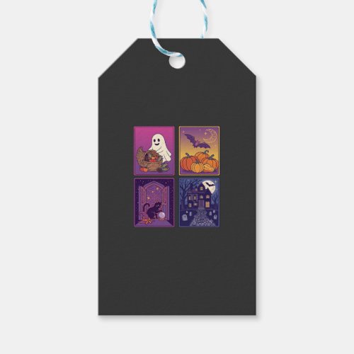 Halloween Ghost Pumpkins Black Cat Haunted House B Gift Tags