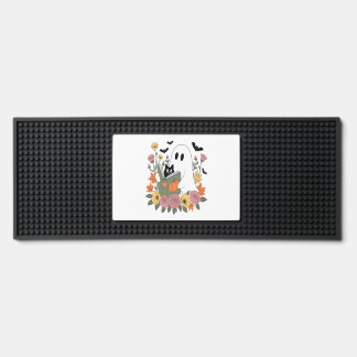Halloween Ghost Reading Book Cat Bar Mat