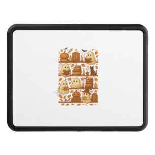 Halloween Ghost Reading Books Lover Hitch Cover