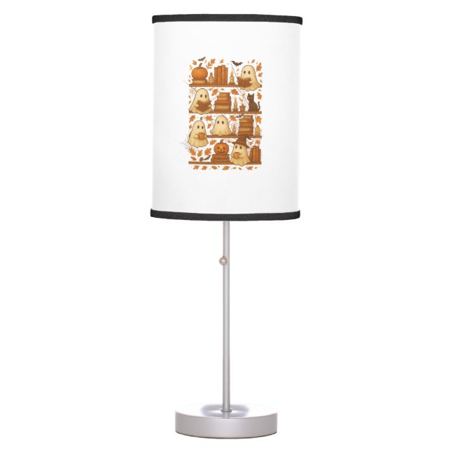Halloween Ghost Reading Books Lover Table Lamp (Front)