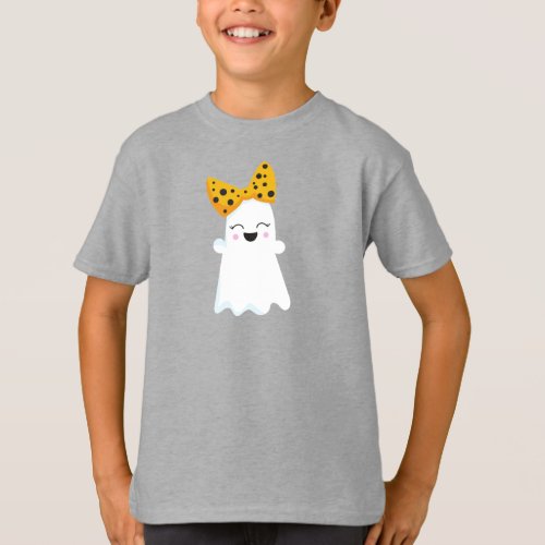Halloween Ghost Ribbon Bow Boo Trick Or Treat T_Shirt