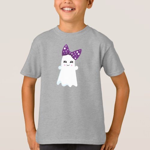 Halloween Ghost Ribbon Bow Trick Or Treat Boo T_Shirt